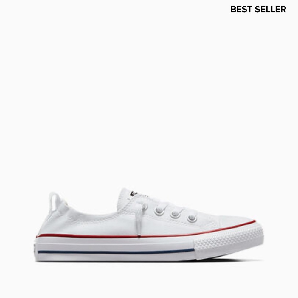 White converse slide ons
